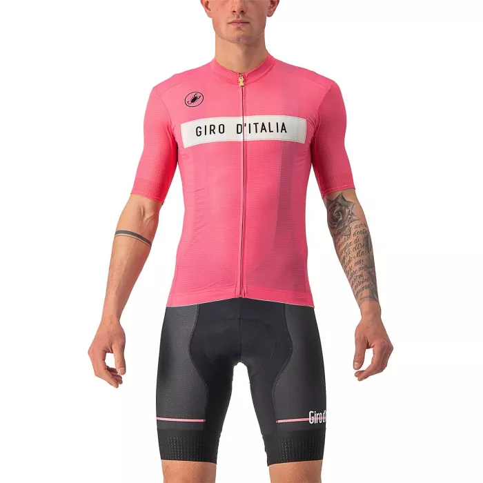 2022 Cycling Jersey Giro D'italy Light Pink Short Sleeve and Biboiuj009